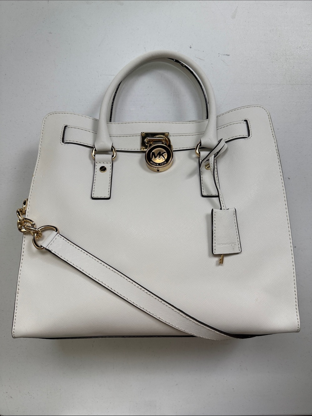 MICHAEL by Michael Kors White Leather Women’s Hamilton Bag